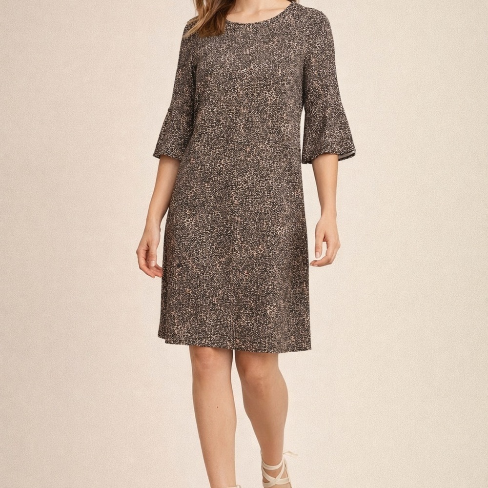 Jude Connally Dress Women’s S Sheath Animal Print Jude Cloth 3/4 Sleeves Elegant